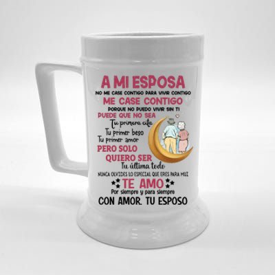 A Mi Esposa No Me Case Contigo Para Vivir Contigo Beer Stein