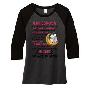 A Mi Esposa No Me Case Contigo Para Vivir Contigo Women's Tri-Blend 3/4-Sleeve Raglan Shirt