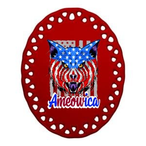 Ameowica Ceramic Oval Ornament