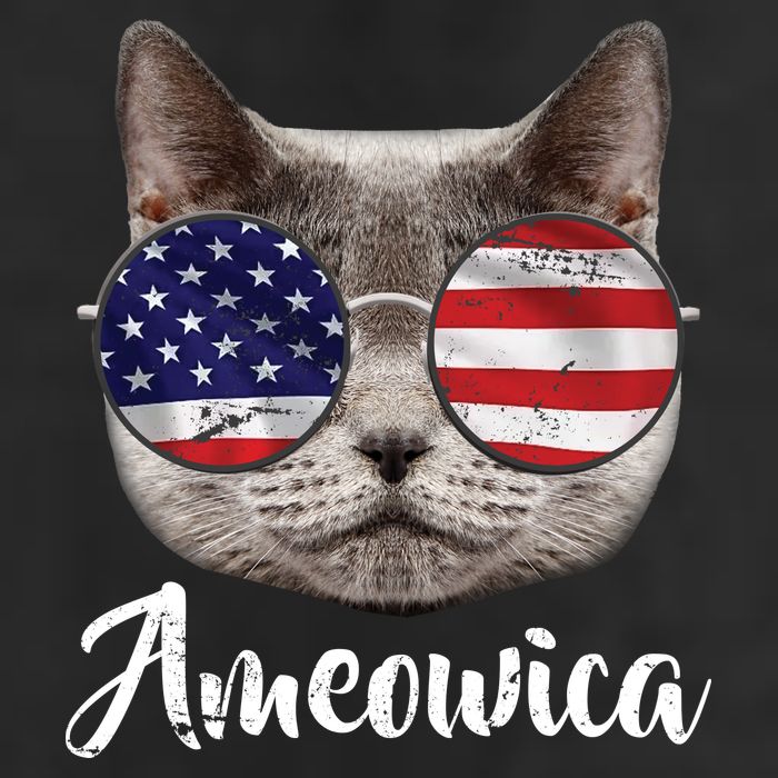 Ameowica America USA Cat Sunglasses Flag Hat