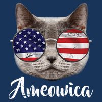 Ameowica America USA Cat Sunglasses Flag Baby Bodysuit