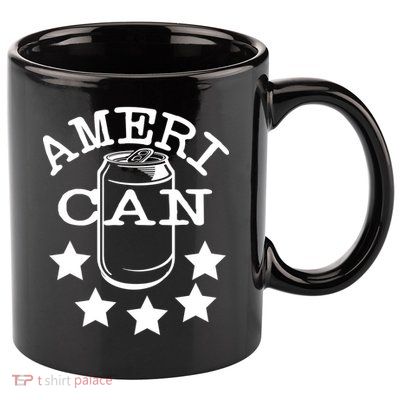 Ameri Can American Beer 11oz C Handle Ceramic Mug