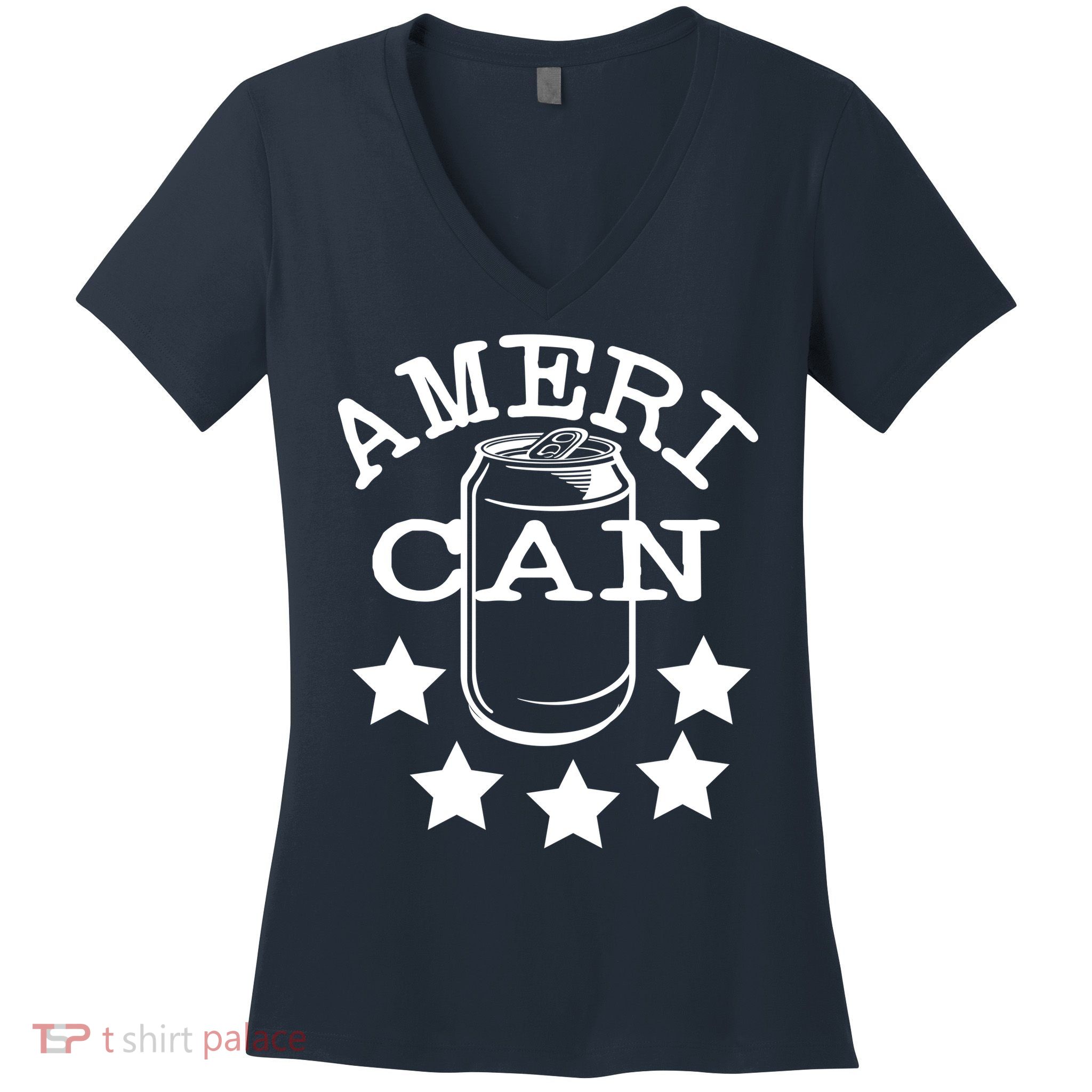 Ameri Can American Beer Women's V-Neck T-Shirt