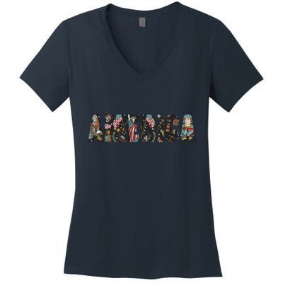 America Women's V-Neck T-Shirt