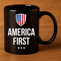 America First 11oz C Handle Ceramic Mug