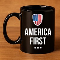 America First 11oz C Handle Ceramic Mug