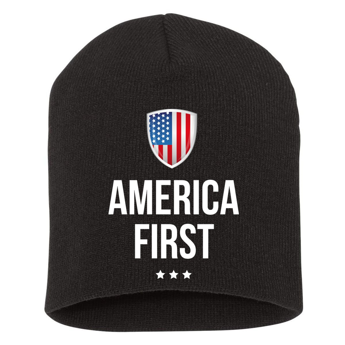 America First Short Acrylic Beanie