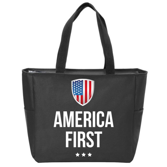 America First Zip Tote Bag