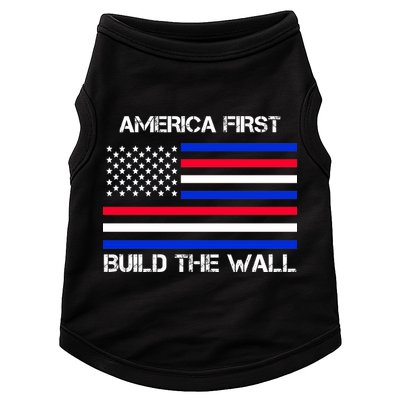 America First Build The Wall Flag Doggie Tank