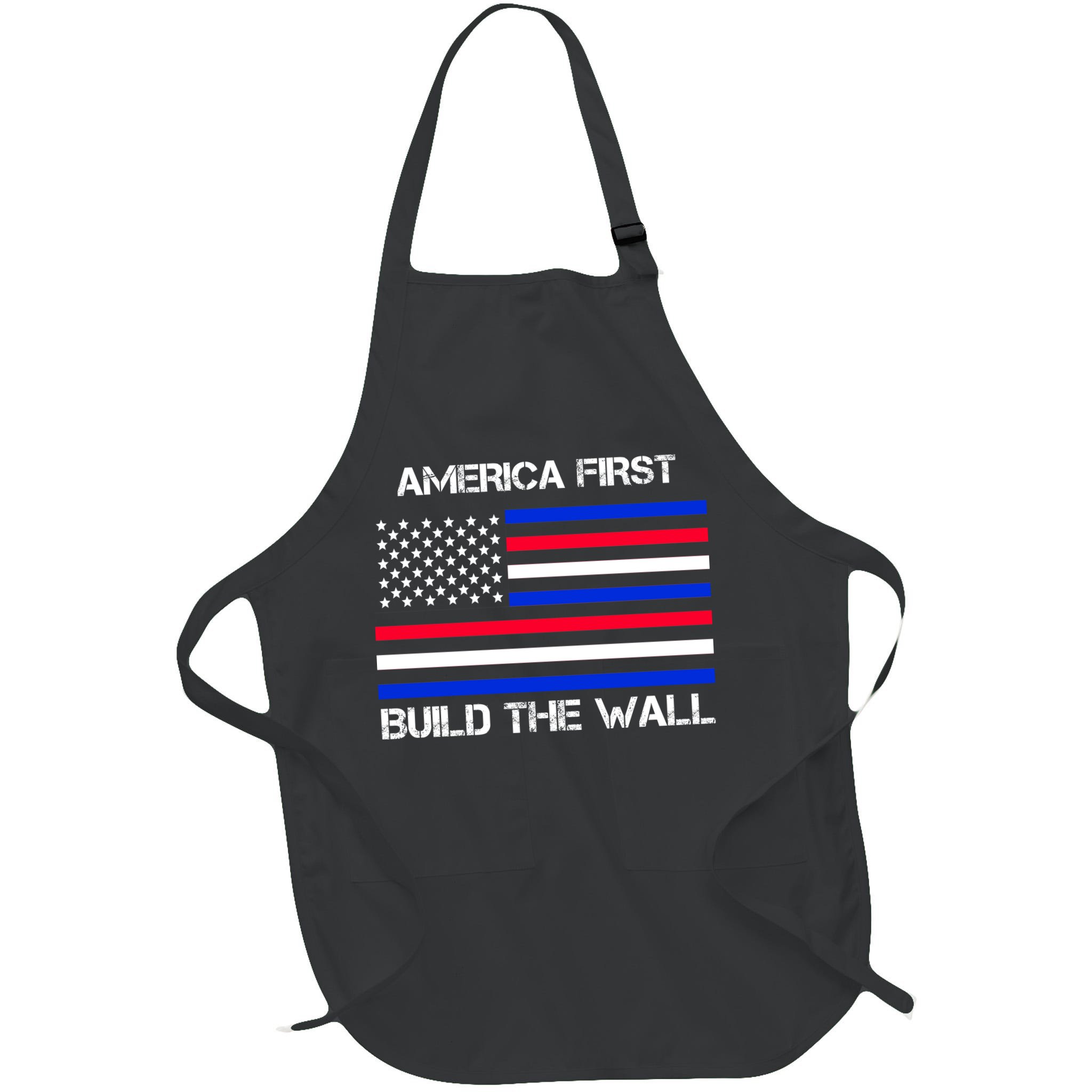 America First Build The Wall Flag Apron