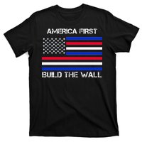 America First Build The Wall Flag T-Shirt