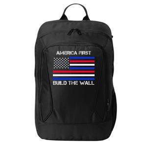 America First Build The Wall Flag City Backpack