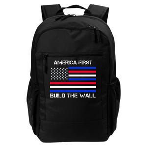 America First Build The Wall Flag Daily Commute Backpack