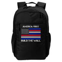 America First Build The Wall Flag Daily Commute Backpack