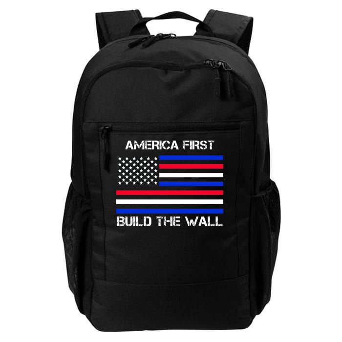 America First Build The Wall Flag Daily Commute Backpack