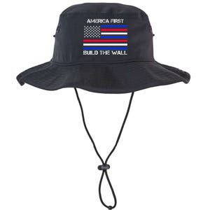 America First Build The Wall Flag Legacy Cool Fit Booney Bucket Hat