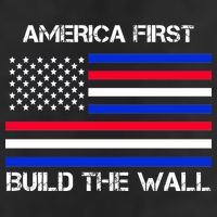 America First Build The Wall Flag 15oz Campfire Ceramic Mug