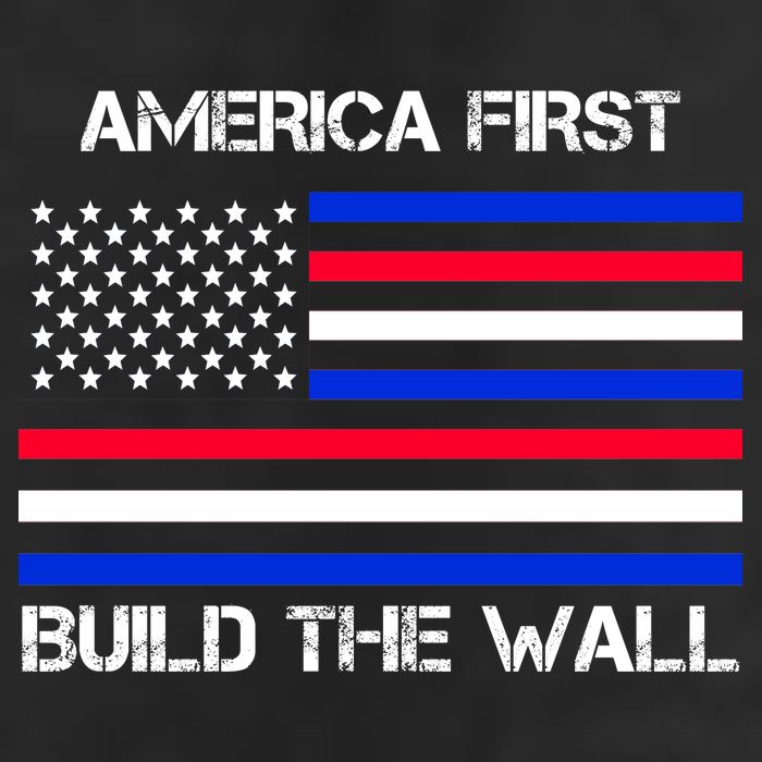 America First Build The Wall Flag 15oz Campfire Ceramic Mug