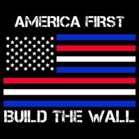 America First Build The Wall Flag 16 in Basic Backpack