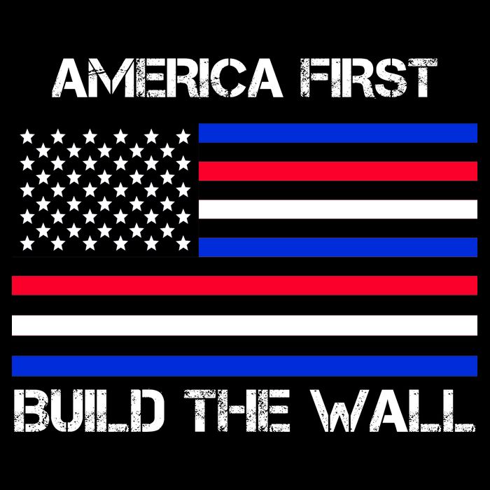 America First Build The Wall Flag 16 in Basic Backpack