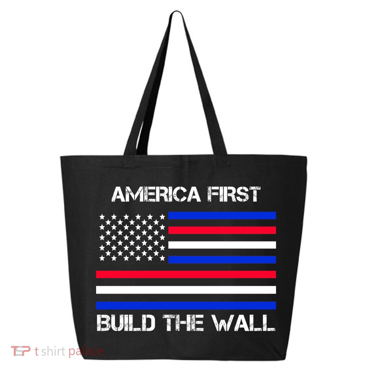 America First Build The Wall Flag 25L Jumbo Tote