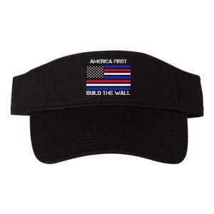 America First Build The Wall Flag Valucap Bio-Washed Visor