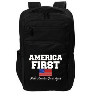 America First Make America Great Again Donald Trump USA Flag Impact Tech Backpack