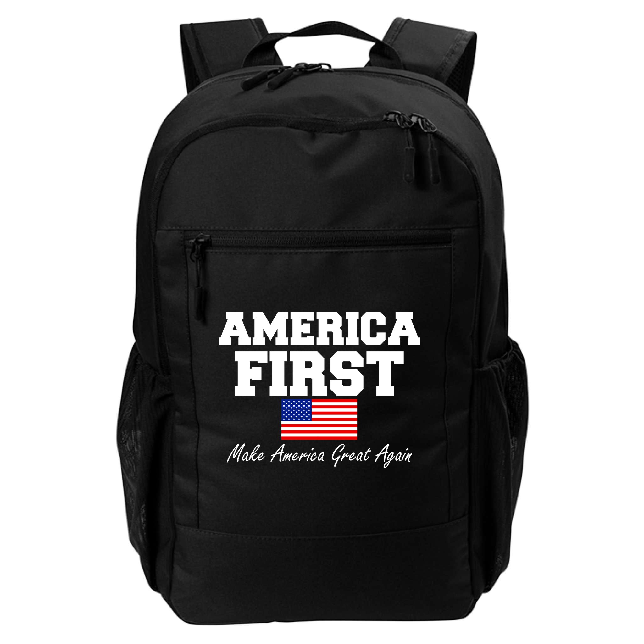 America First Make America Great Again Donald Trump USA Flag Backpack