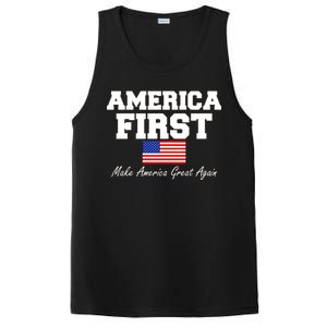 America First Make America Great Again Donald Trump USA Flag PosiCharge Competitor Tank