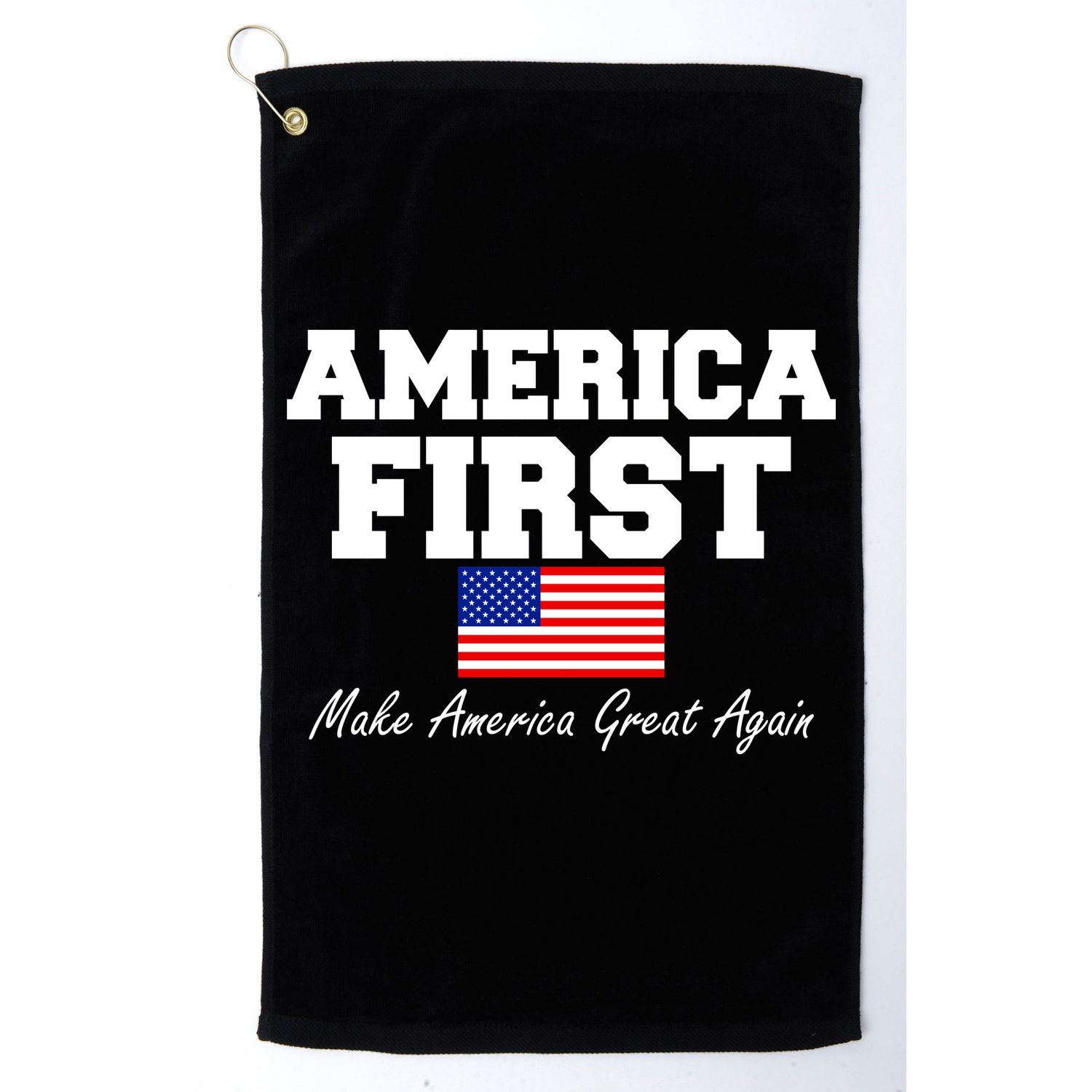 America First Make America Great Again Donald Trump USA Flag Golf Towel