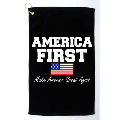 America First Make America Great Again Donald Trump USA Flag Platinum Collection Golf Towel