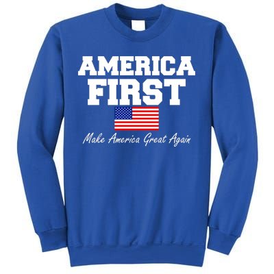 America First Make America Great Again Donald Trump USA Flag Sweatshirt