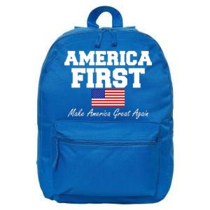 America First Make America Great Again Donald Trump USA Flag 16 in Basic Backpack