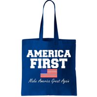 America First Make America Great Again Donald Trump USA Flag Tote Bag