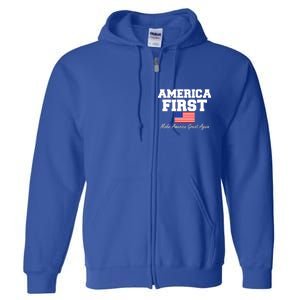 America First Make America Great Again Donald Trump USA Flag Full Zip Hoodie