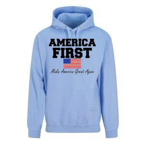 America First Make America Great Again Donald Trump USA Flag Unisex Surf Hoodie