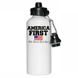 America First Make America Great Again Donald Trump USA Flag Aluminum Water Bottle