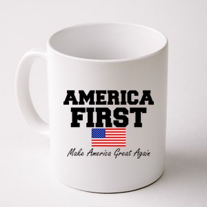 America First Make America Great Again Donald Trump USA Flag Coffee Mug