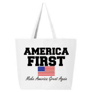 America First Make America Great Again Donald Trump USA Flag 25L Jumbo Tote