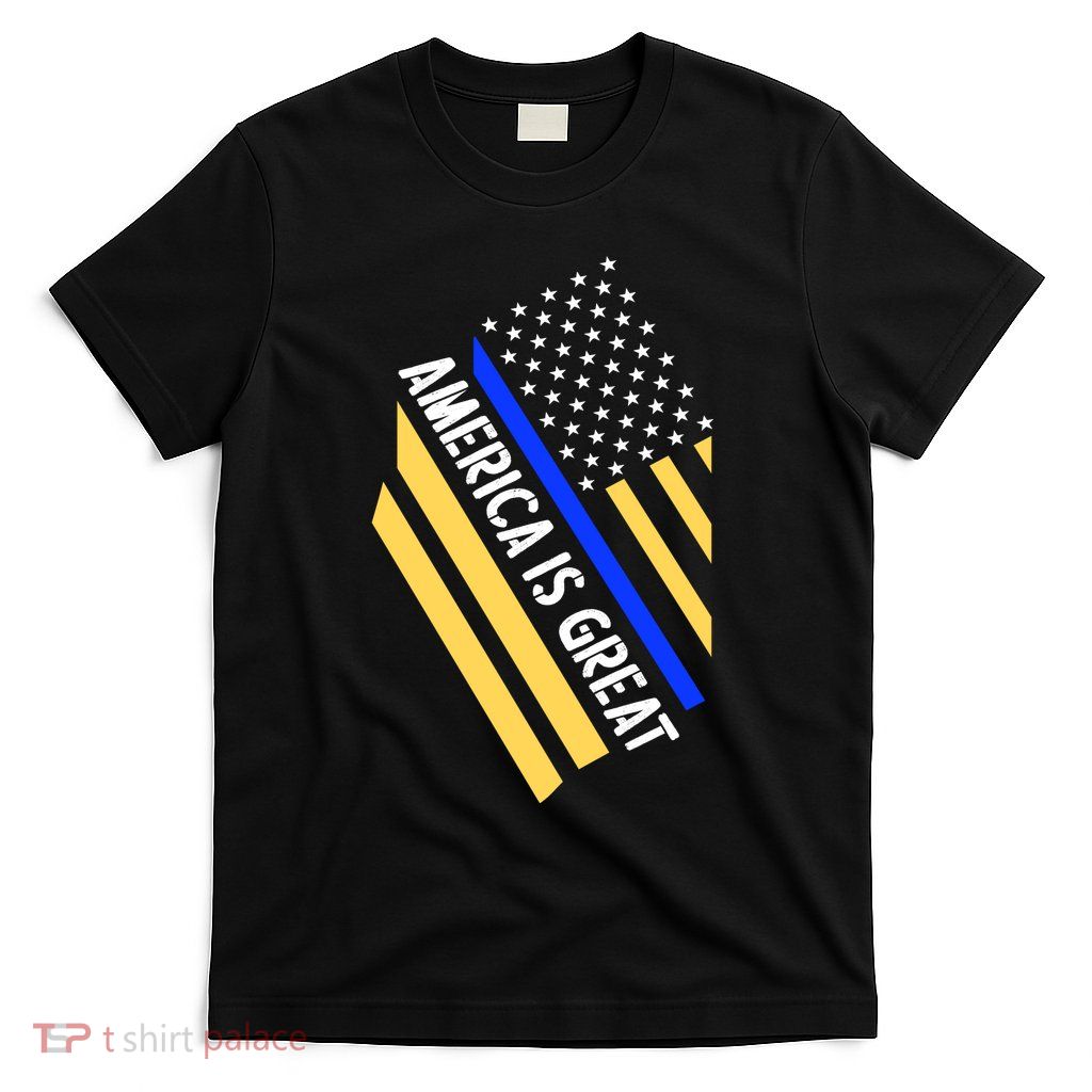 America Is Great Thin Blue Line Flag T-Shirt
