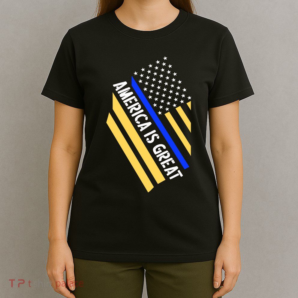 America Is Great Thin Blue Line Flag T-Shirt