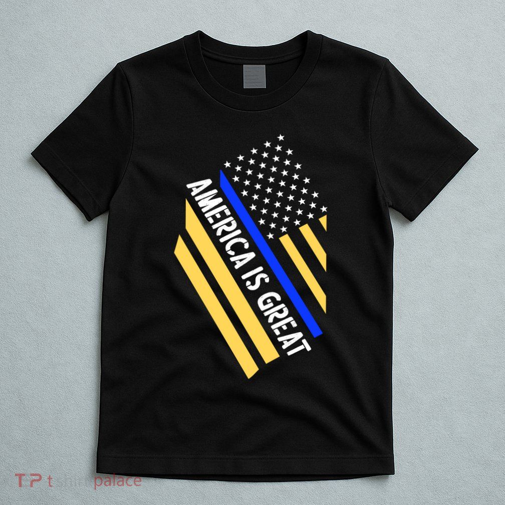 America Is Great Thin Blue Line Flag T-Shirt