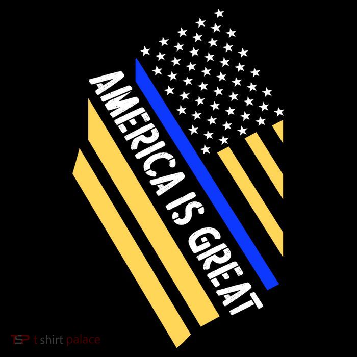 America Is Great Thin Blue Line Flag T-Shirt