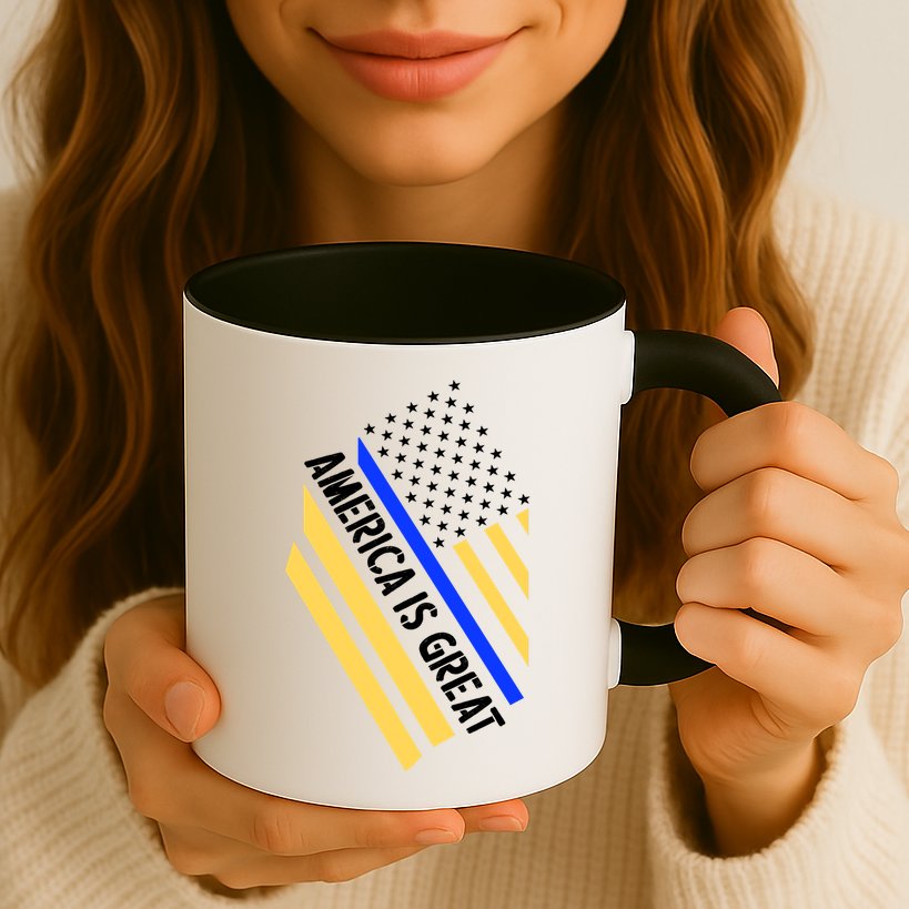 America Is Great Thin Blue Line Flag Mug