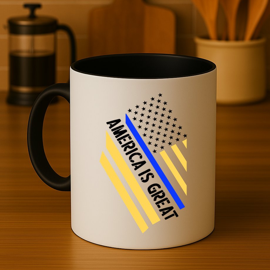 America Is Great Thin Blue Line Flag Mug