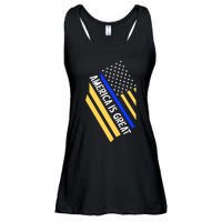 America Is Great Thin Blue Line Flag Ladies Essential Flowy Tank