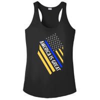 America Is Great Thin Blue Line Flag Ladies PosiCharge Competitor Racerback Tank