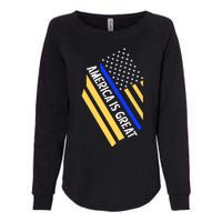 America Is Great Thin Blue Line Flag Womens California Wash Sweatshirt