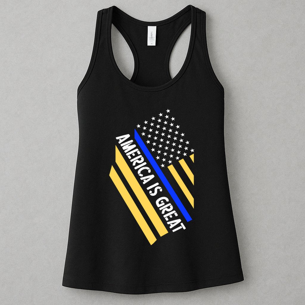 America Is Great Thin Blue Line Flag Womens Tank Top