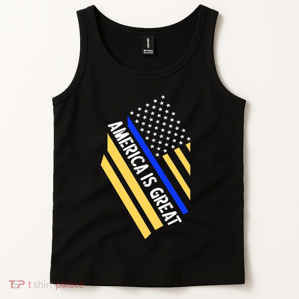 America Is Great Thin Blue Line Flag Tank Top